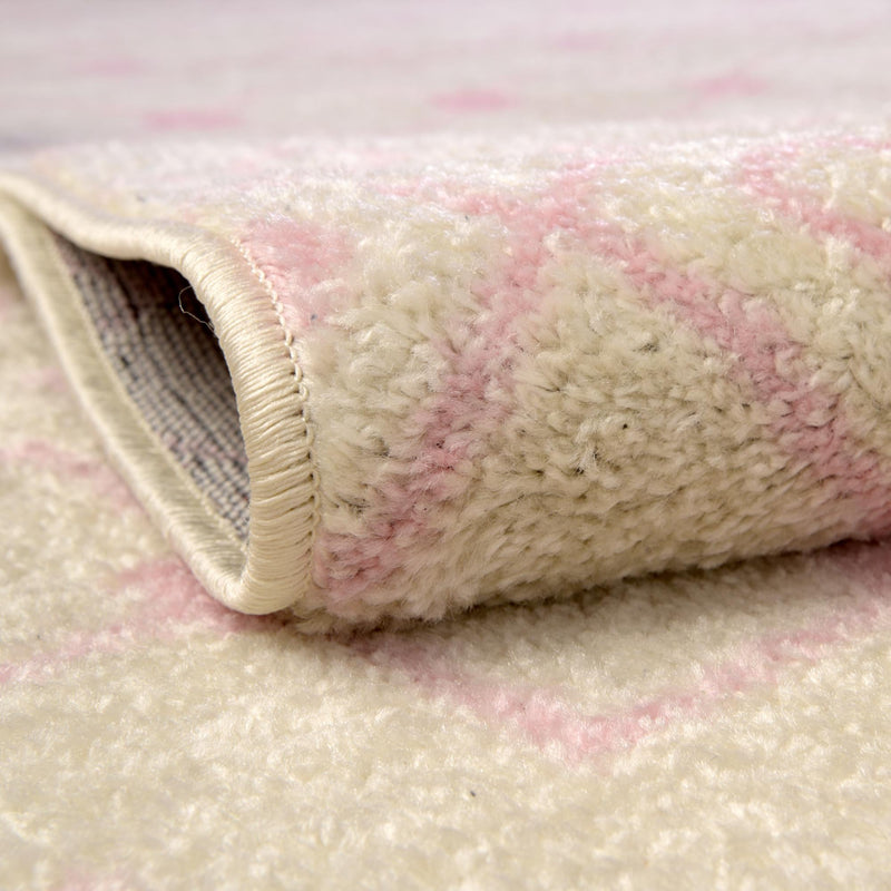 Mediterranean Lattice Collection Area Rug - Santorini (Ivory and Pink) Runner Ivory and Pink lifestyle 15