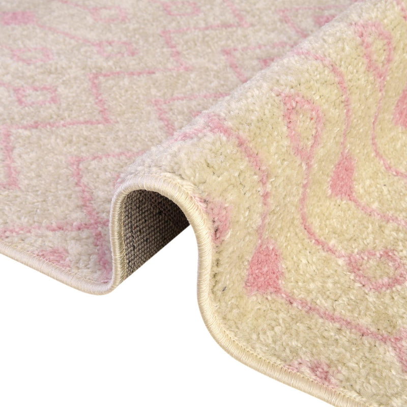 Mediterranean Lattice Collection Area Rug - Santorini (Ivory and Pink) Runner Ivory and Pink lifestyle 19