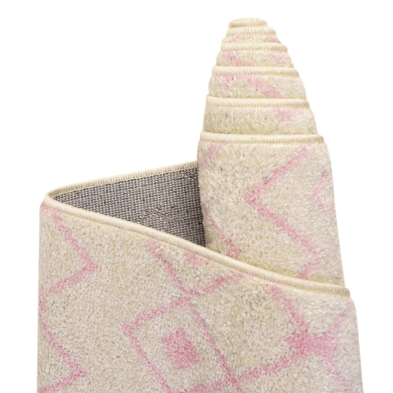 Mediterranean Lattice Collection Area Rug - Santorini (Ivory and Pink) Runner Ivory and Pink lifestyle 20
