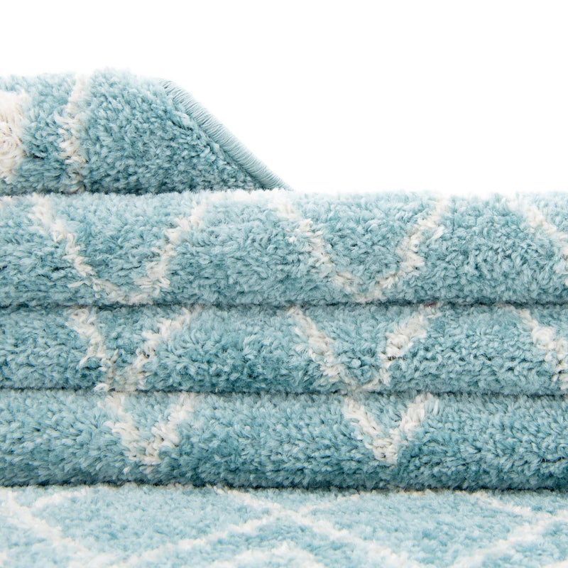 Mediterranean Lattice Collection Area Rug - Santorini (Aqua Blue) Round Aqua Blue lifestyle 23