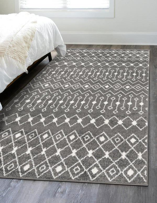 Mediterranean Lattice Collection Area Rug - Santorini (Dark Gray) Rectangle Dark Gray lifestyle 11
