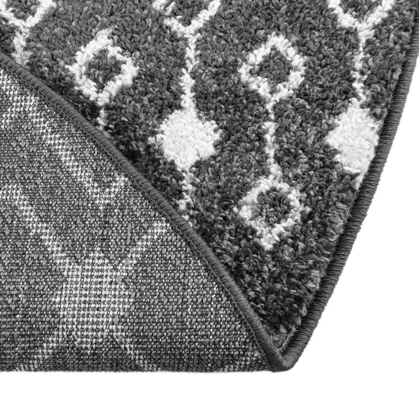 Mediterranean Lattice Collection Area Rug - Santorini (Dark Gray) Round Dark Gray lifestyle 7
