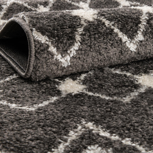 Mediterranean Lattice Collection Area Rug - Santorini (Dark Gray) Square Dark Gray lifestyle 4