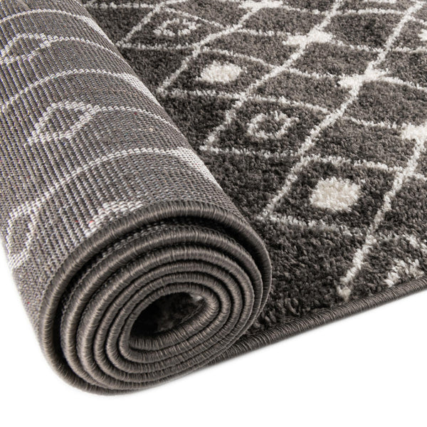 Mediterranean Lattice Collection Area Rug - Santorini (Dark Gray) Square Dark Gray lifestyle 10
