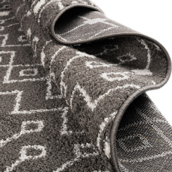 Mediterranean Lattice Collection Area Rug - Santorini (Dark Gray) Square Dark Gray lifestyle 11