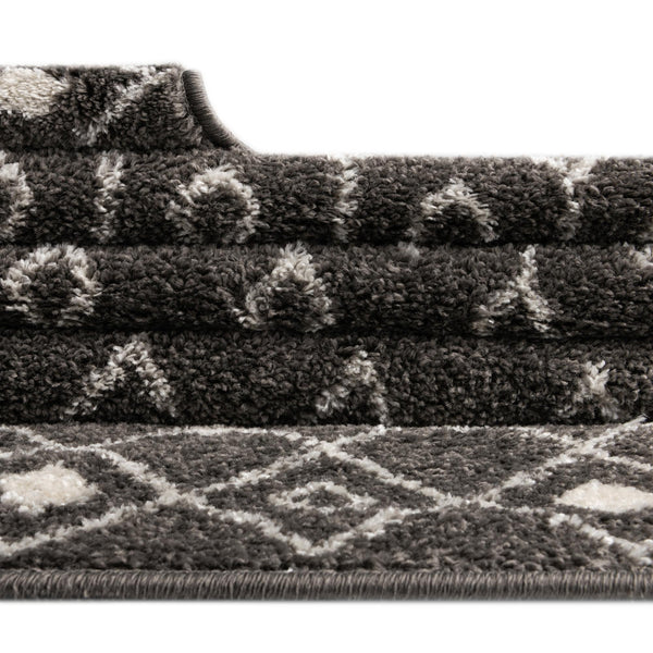 Mediterranean Lattice Collection Area Rug - Santorini (Dark Gray) Square Dark Gray lifestyle 12