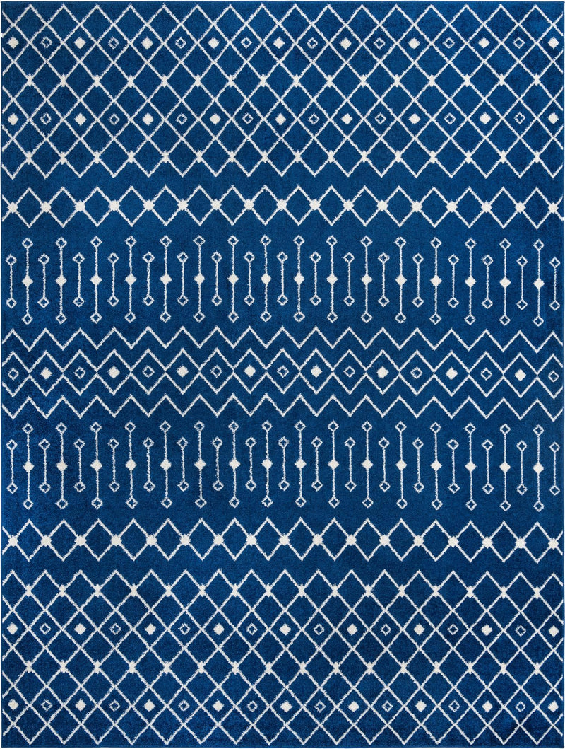 Mediterranean Lattice Collection Area Rug - Santorini (Navy Blue) Rectangle Navy Blue Main