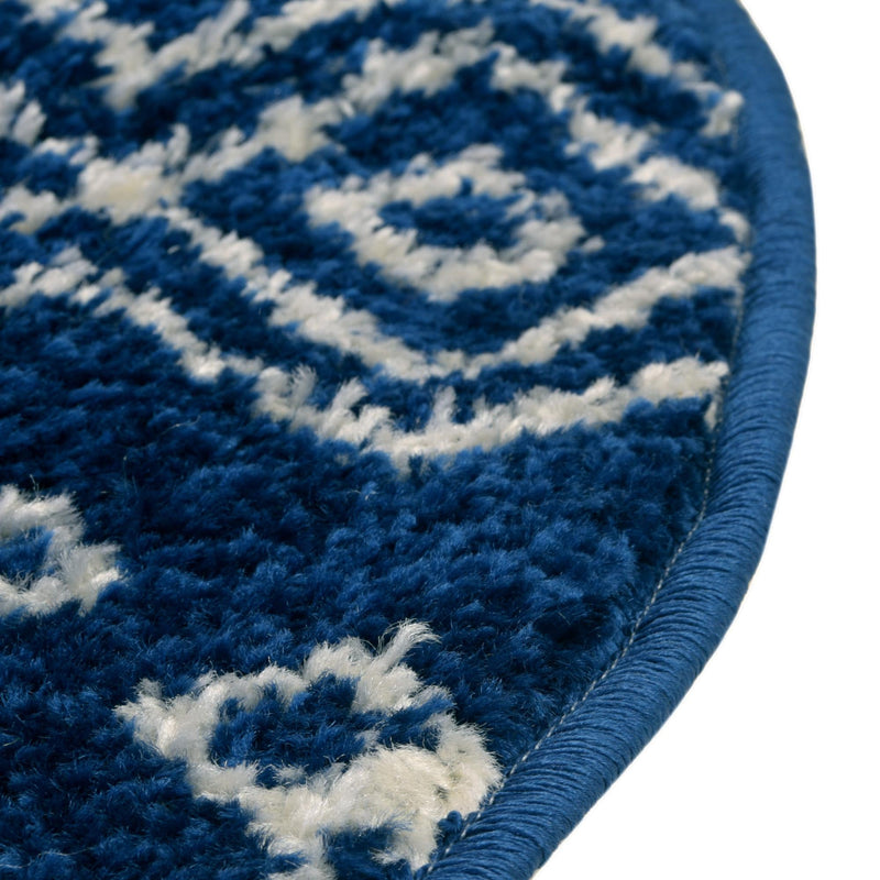 Mediterranean Lattice Collection Area Rug - Santorini (Navy Blue) Round Navy Blue  lifestyle 5