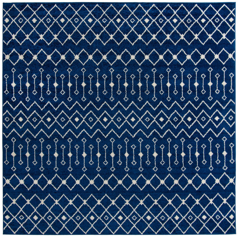 Mediterranean Lattice Collection Area Rug - Santorini (Navy Blue) Square Navy Blue Main