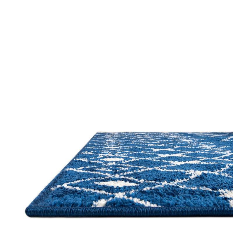 Mediterranean Lattice Collection Area Rug - Santorini (Navy Blue) Runner Navy Blue  lifestyle 14