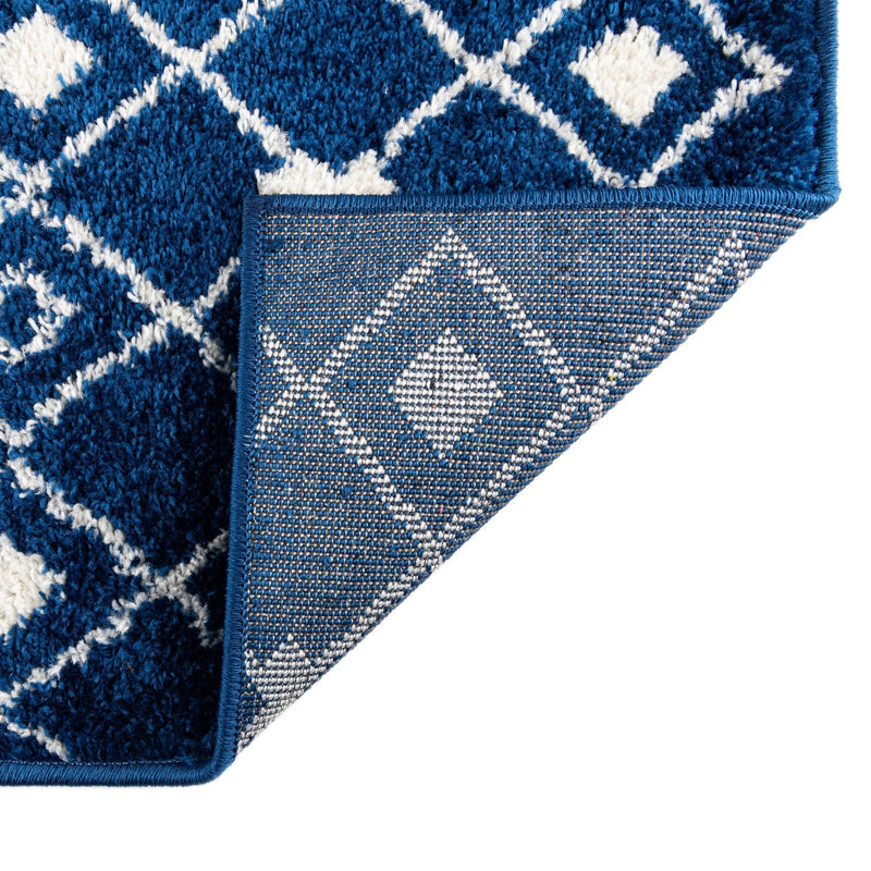 Mediterranean Lattice Collection Area Rug - Santorini (Navy Blue) Runner Navy Blue  lifestyle 16