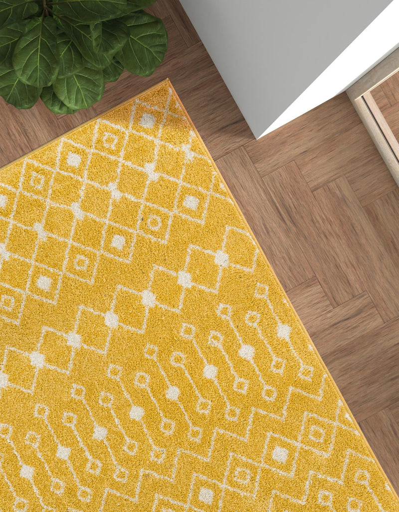 Mediterranean Lattice Collection Area Rug - Santorini (Yellow) Rectangle Yellow lifestyle 12