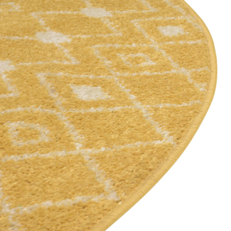 Mediterranean Lattice Collection Area Rug - Santorini (Yellow) Oval Yellow lifestyle 14