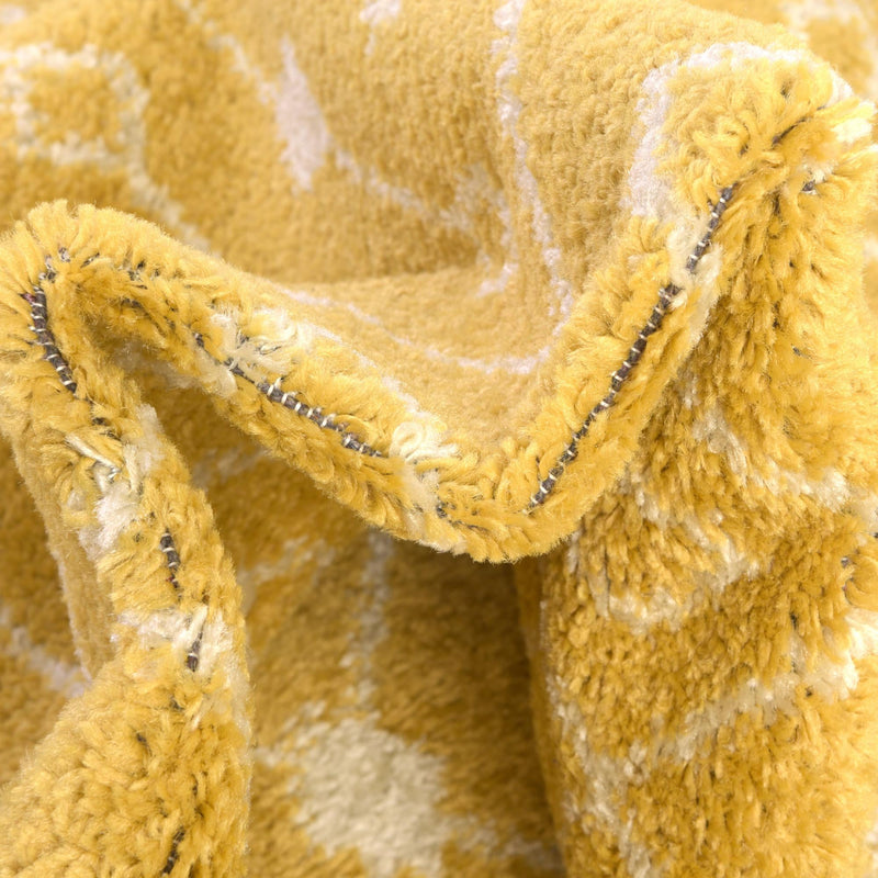 Mediterranean Lattice Collection Area Rug - Santorini (Yellow) Oval Yellow lifestyle 16