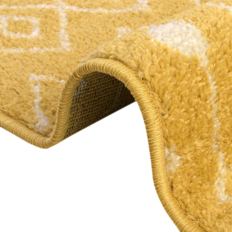 Mediterranean Lattice Collection Area Rug - Santorini (Yellow) Oval Yellow lifestyle 19