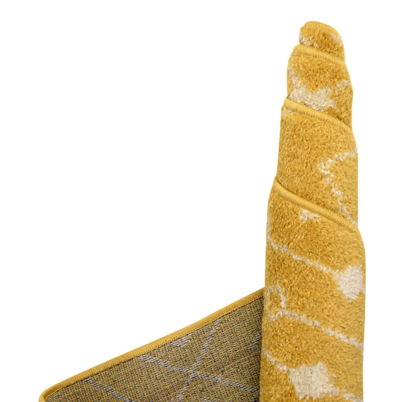 Mediterranean Lattice Collection Area Rug - Santorini (Yellow) Oval Yellow lifestyle 20