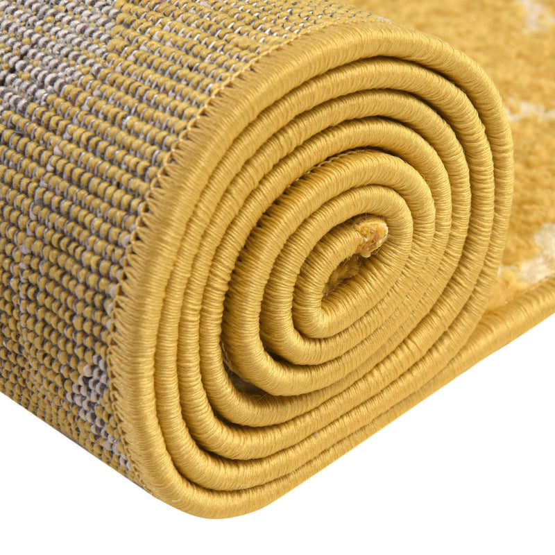 Mediterranean Lattice Collection Area Rug - Santorini (Yellow) Oval Yellow lifestyle 21