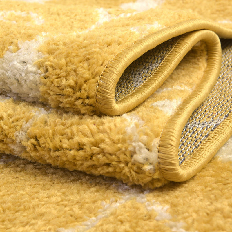 Mediterranean Lattice Collection Area Rug - Santorini (Yellow) Oval Yellow lifestyle 22