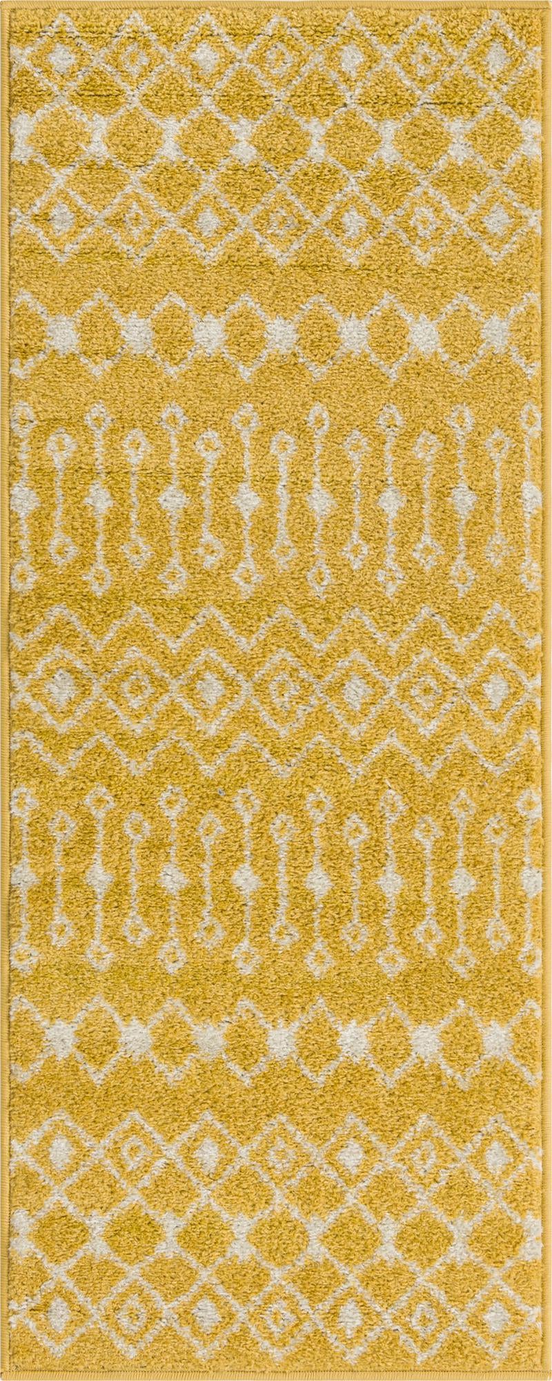 Mediterranean Lattice Collection Area Rug - Santorini (Yellow) Runner Yellow Main