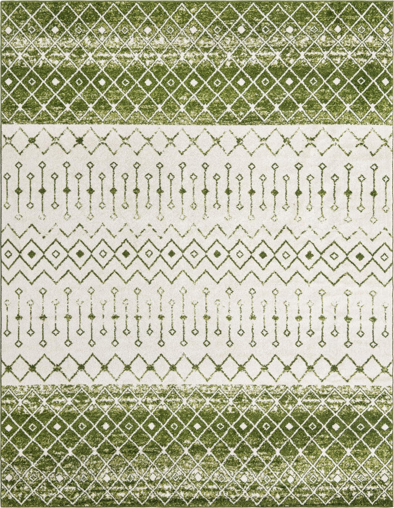 Mediterranean Lattice Collection Area Rug - Casablanca (Ivory Green) Rectangle Ivory Green Main