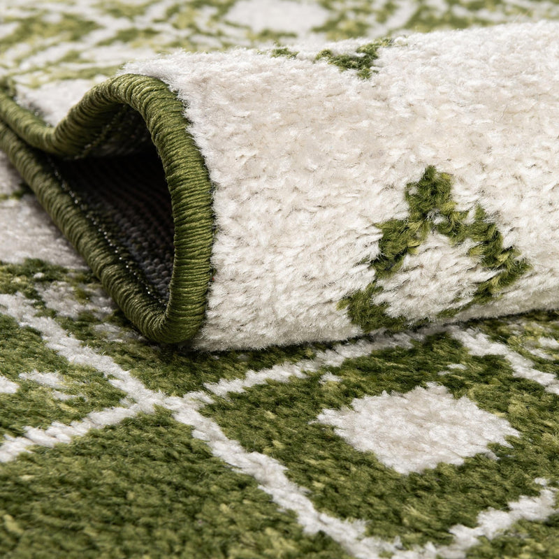 Mediterranean Lattice Collection Area Rug - Casablanca (Ivory Green) Round Ivory Green lifestyle 6