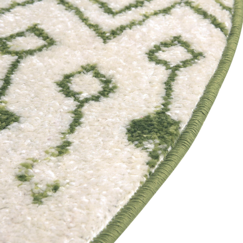 Mediterranean Lattice Collection Area Rug - Casablanca (Ivory Green) Round Ivory Green lifestyle 7