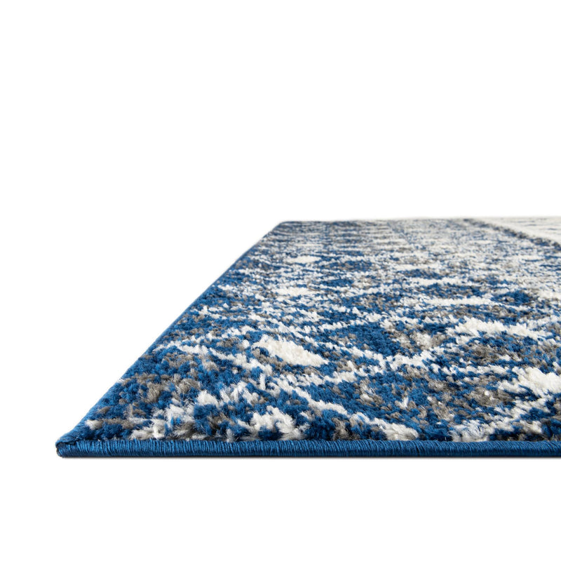 Mediterranean Lattice Collection Area Rug - Casablanca (Ivory Navy Blue) Runner Ivory Navy Blue lifestyle 6