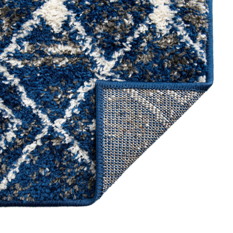 Mediterranean Lattice Collection Area Rug - Casablanca (Ivory Navy Blue) Runner Ivory Navy Blue lifestyle 8