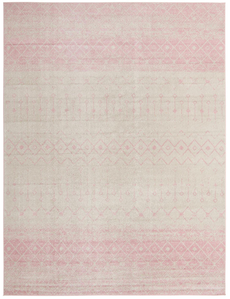 Mediterranean Lattice Collection Area Rug - Casablanca (Ivory and Pink) Rectangle Ivory and Pink Main