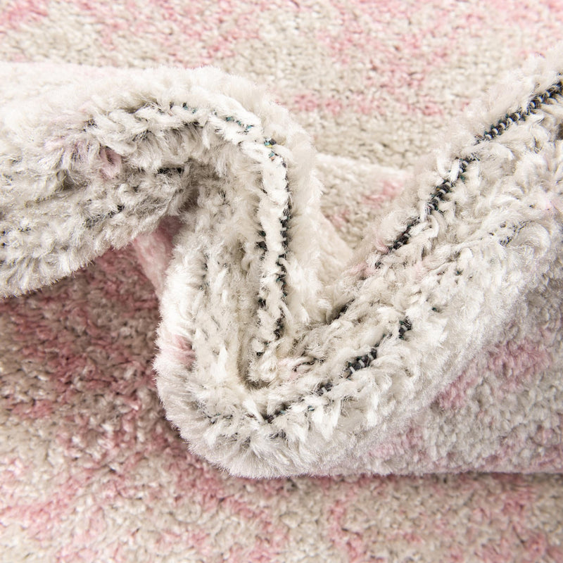 Mediterranean Lattice Collection Area Rug - Casablanca (Ivory and Pink) Oval Ivory and Pink lifestyle 17