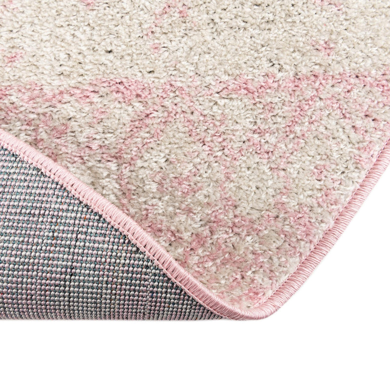 Mediterranean Lattice Collection Area Rug - Casablanca (Ivory and Pink) Oval Ivory and Pink lifestyle 18