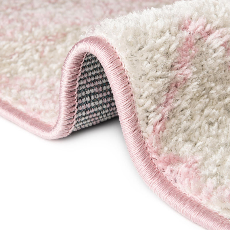 Mediterranean Lattice Collection Area Rug - Casablanca (Ivory and Pink) Oval Ivory and Pink lifestyle 19