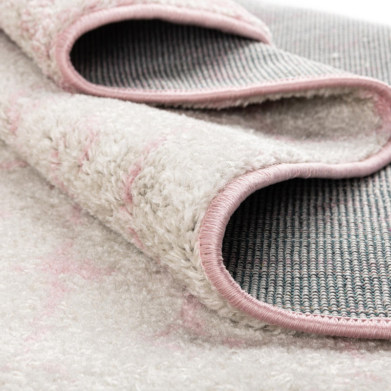 Mediterranean Lattice Collection Area Rug - Casablanca (Ivory and Pink) Oval Ivory and Pink lifestyle 22