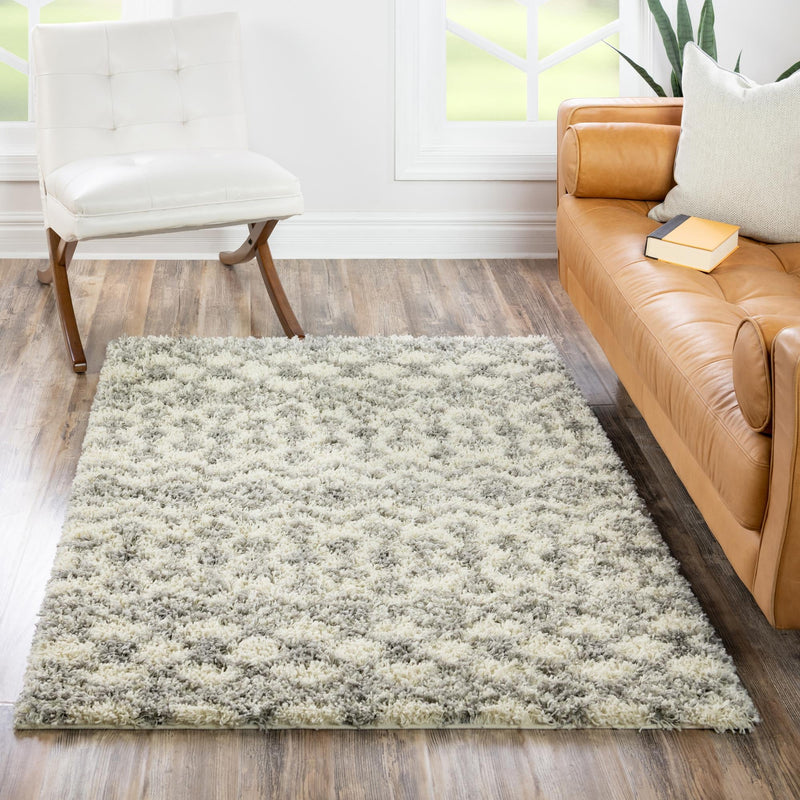 Berber Lattice Shag Collection Area Rug - Atlas (Ivory) Rectangle Ivory lifestyle 14