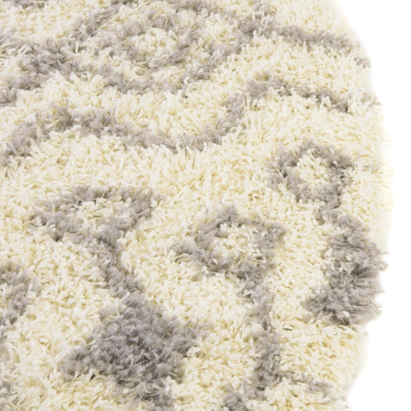 Berber Lattice Shag Collection Area Rug - Atlas (Ivory) Round Ivory lifestyle 5