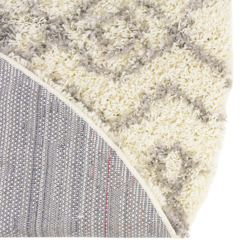 Berber Lattice Shag Collection Area Rug - Atlas (Ivory) Round Ivory lifestyle 7