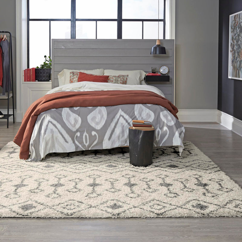 Berber Lattice Shag Collection Area Rug - Atlas (Ivory) Square Ivory lifestyle 13