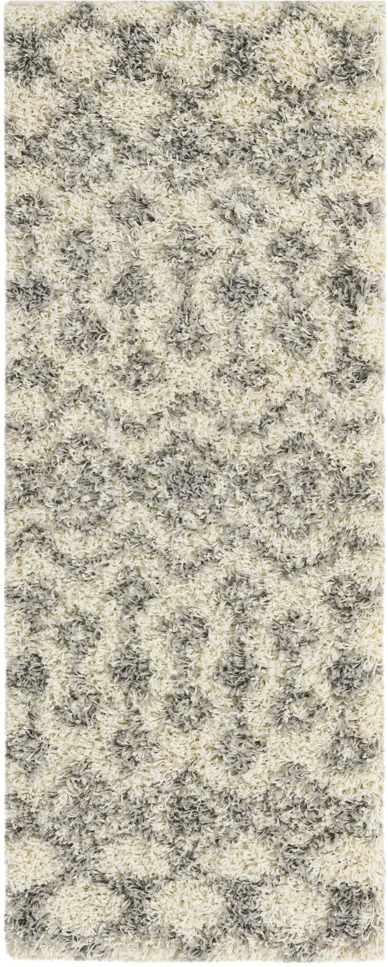 Berber Lattice Shag Collection Area Rug - Atlas (Ivory) Runner Ivory Main
