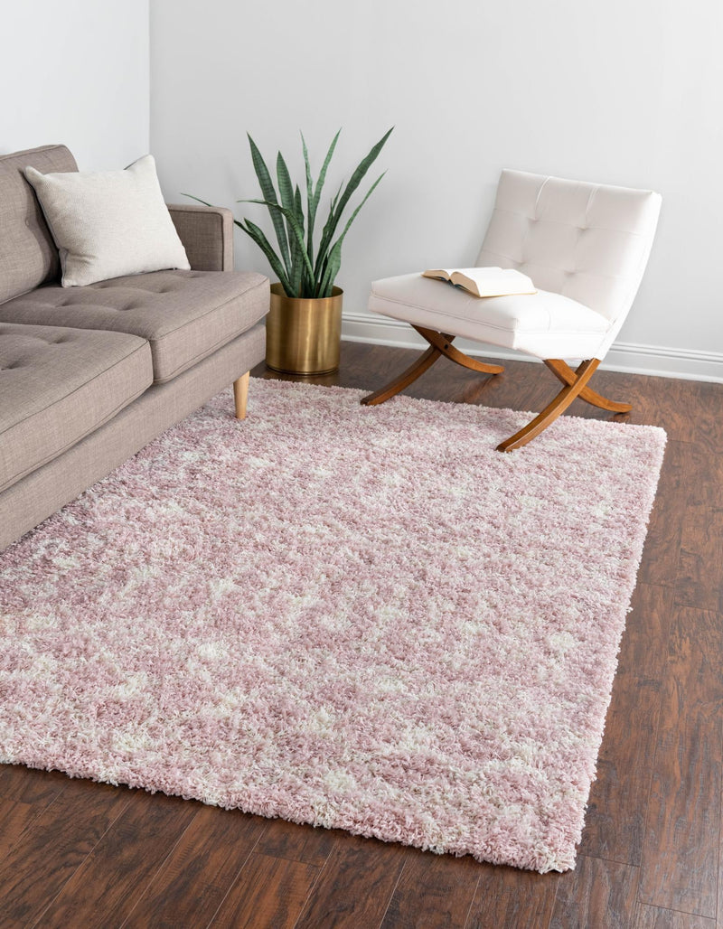 Berber Lattice Shag Collection Area Rug - Atlas (Light Pink) Rectangle Light Pink lifestyle 2