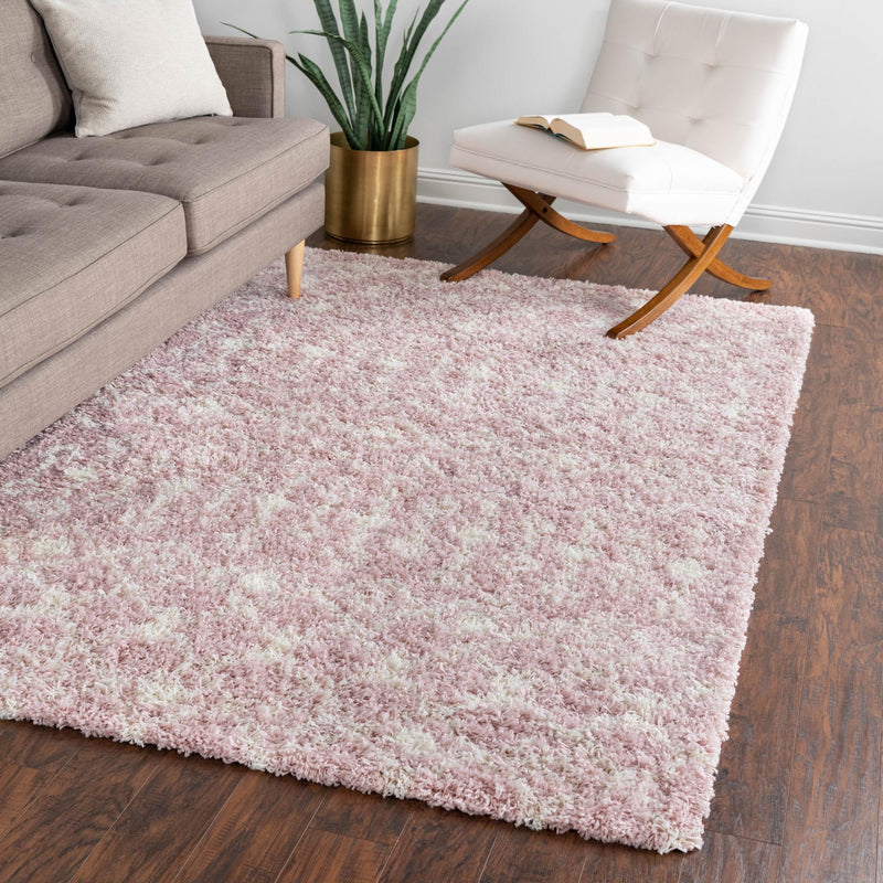 Berber Lattice Shag Collection Area Rug - Atlas (Light Pink) Rectangle Light Pink lifestyle 15