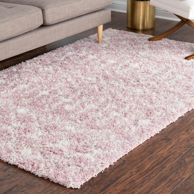 Berber Lattice Shag Collection Area Rug - Atlas (Light Pink) Rectangle Light Pink lifestyle 16