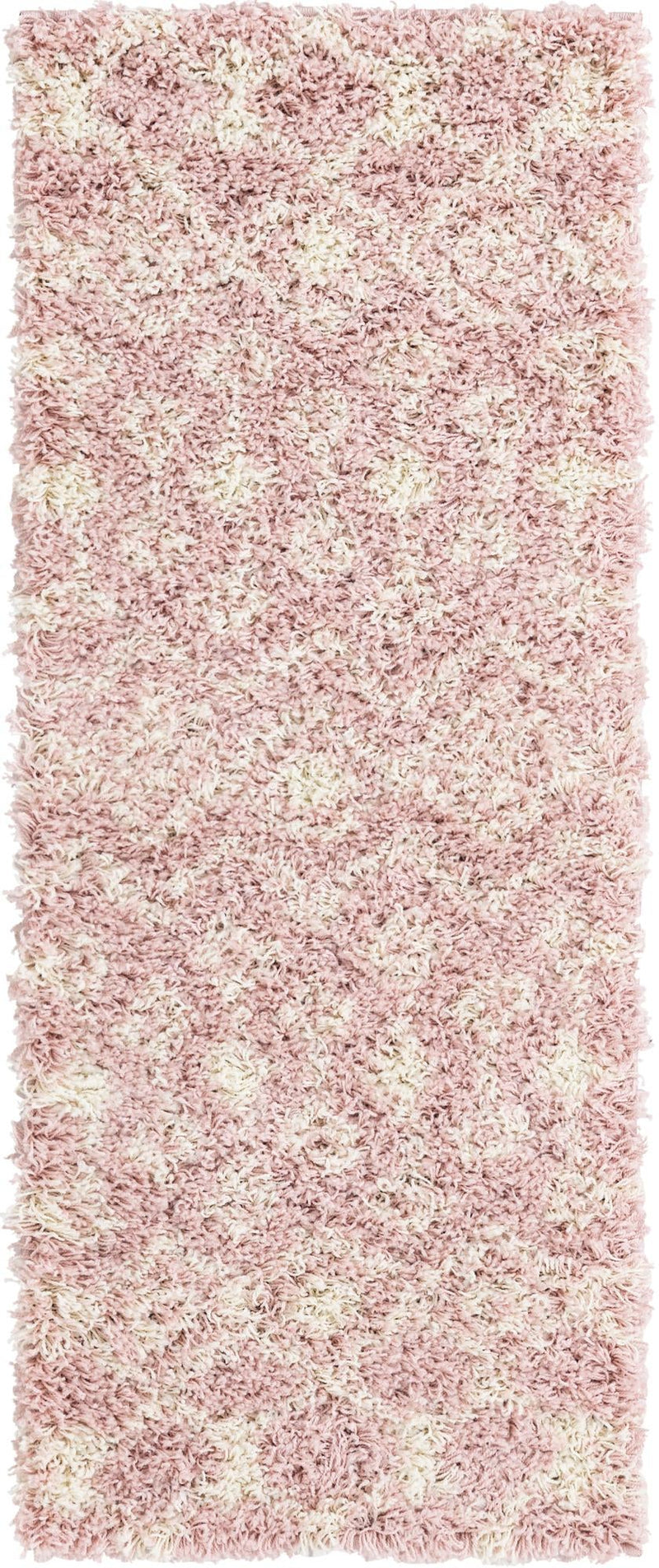 Berber Lattice Shag Collection Area Rug - Atlas (Light Pink) Runner Light Pink Main