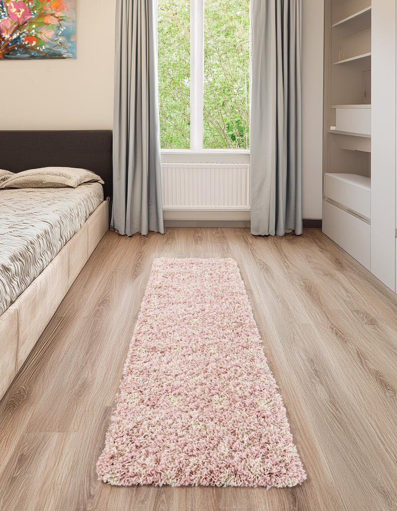 Berber Lattice Shag Collection Area Rug - Atlas (Light Pink) Runner Light Pink lifestyle 22