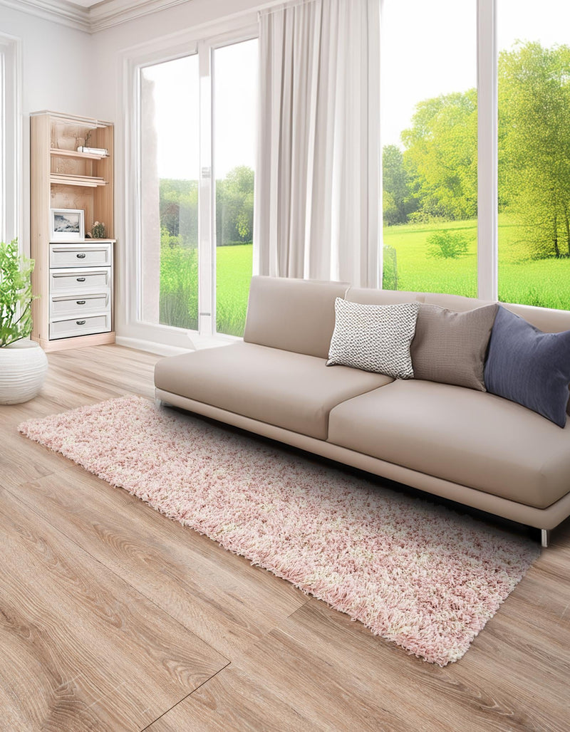 Berber Lattice Shag Collection Area Rug - Atlas (Light Pink) Runner Light Pink lifestyle 23