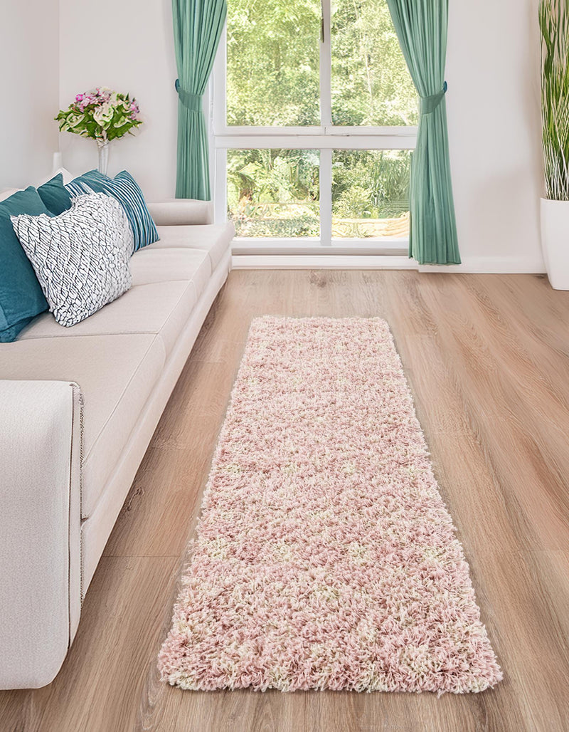 Berber Lattice Shag Collection Area Rug - Atlas (Light Pink) Runner Light Pink lifestyle 25