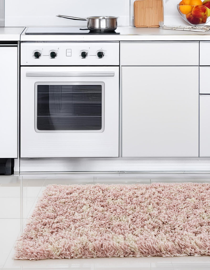 Berber Lattice Shag Collection Area Rug - Atlas (Light Pink) Runner Light Pink lifestyle 27