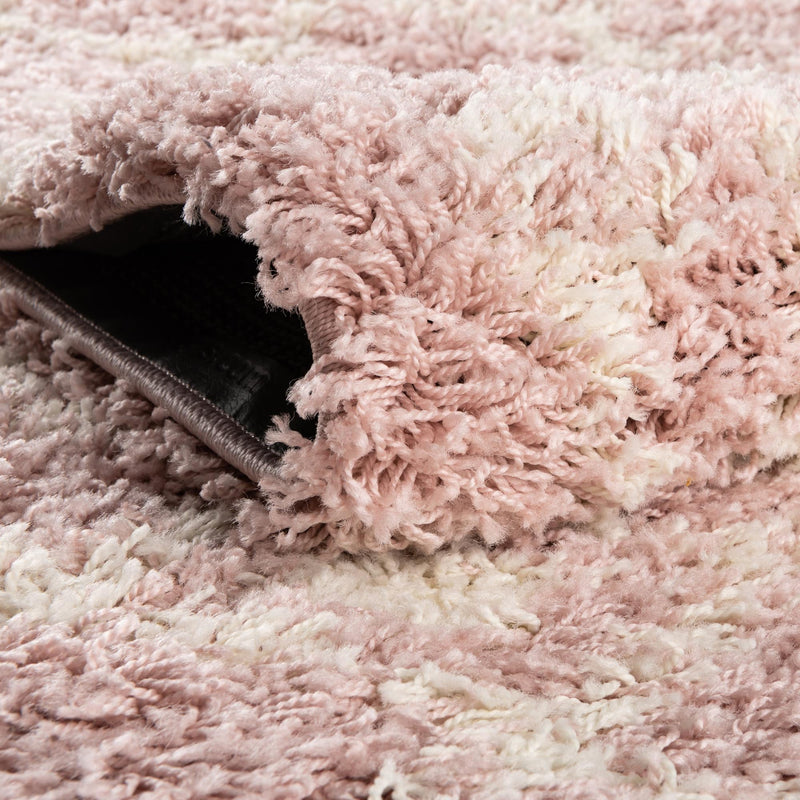 Berber Lattice Shag Collection Area Rug - Atlas (Light Pink) Runner Light Pink lifestyle 5