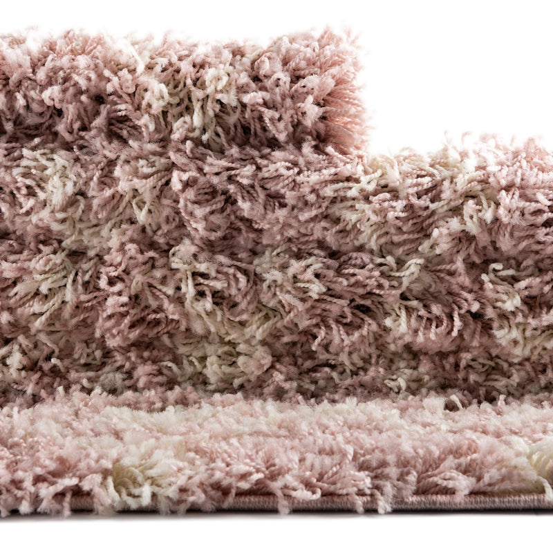 Berber Lattice Shag Collection Area Rug - Atlas (Light Pink) Runner Light Pink lifestyle 13