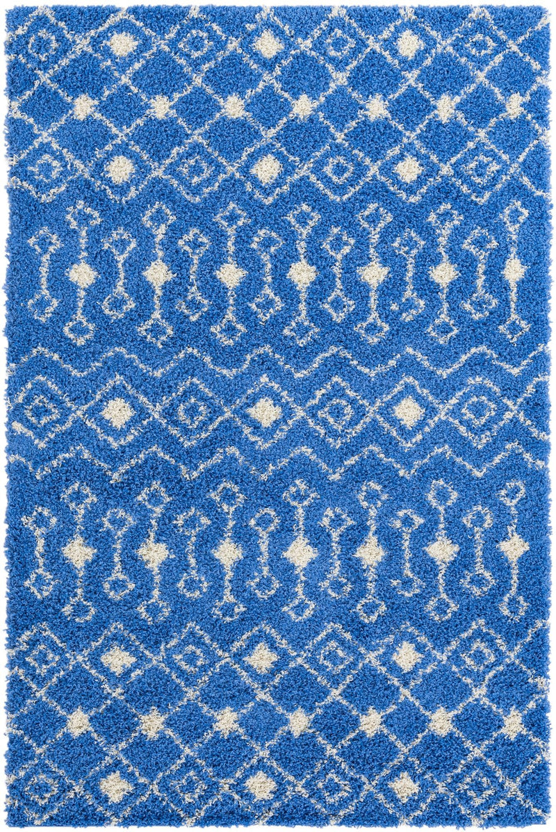 Berber Lattice Shag Collection Area Rug - Atlas (Periwinkle Blue) Rectangle Periwinkle Blue Main