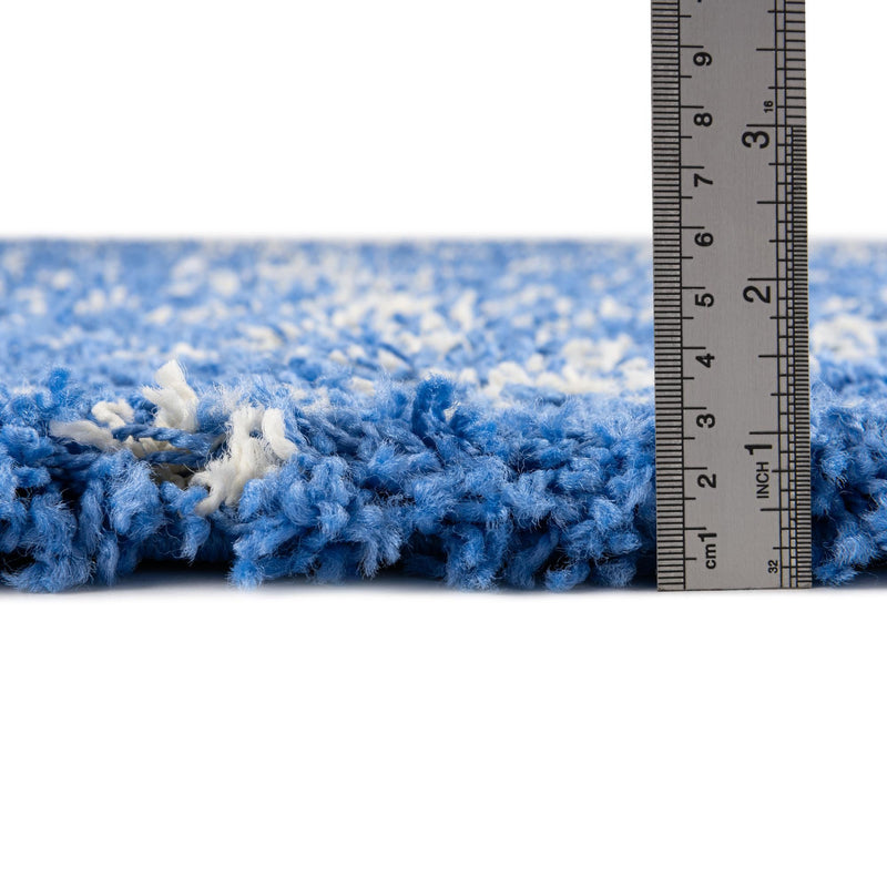 Berber Lattice Shag Collection Area Rug - Atlas (Periwinkle Blue) Runner Periwinkle Blue lifestyle 4